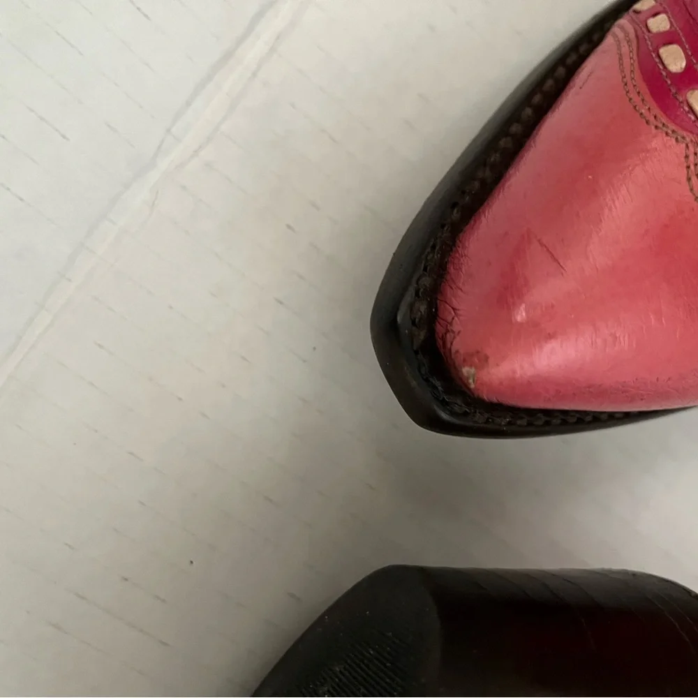 Lucchese Pink Embroidered Western CowgirlBoots - Picture 10 of 15